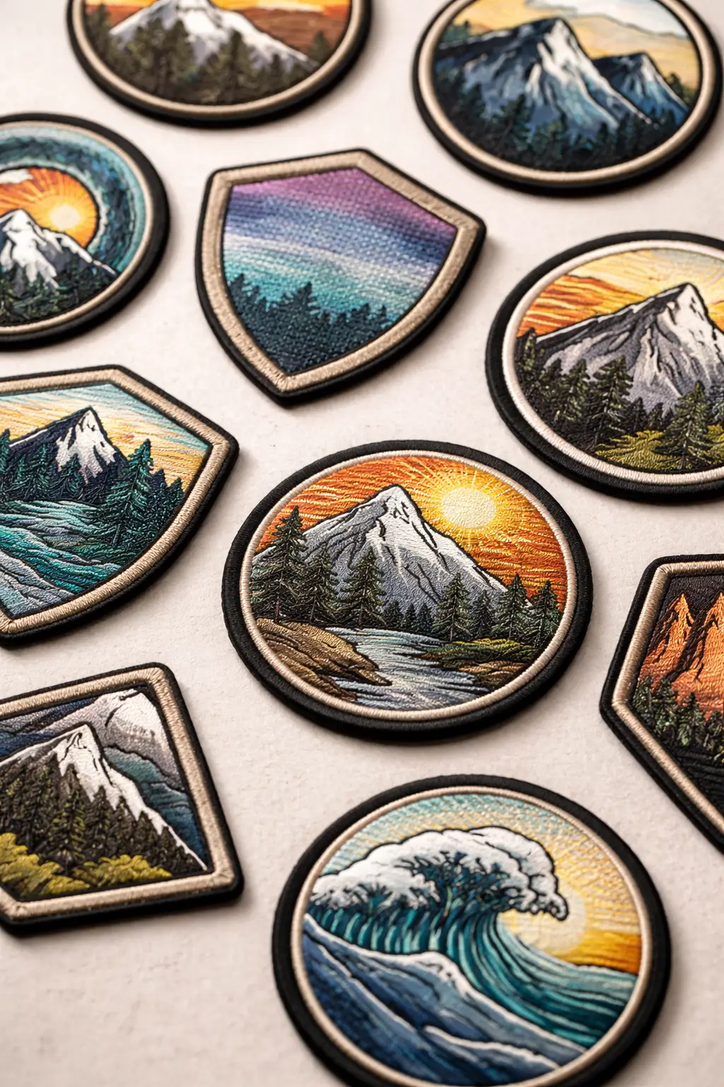 Custom embroidered and woven patches manufactured for apparel branding