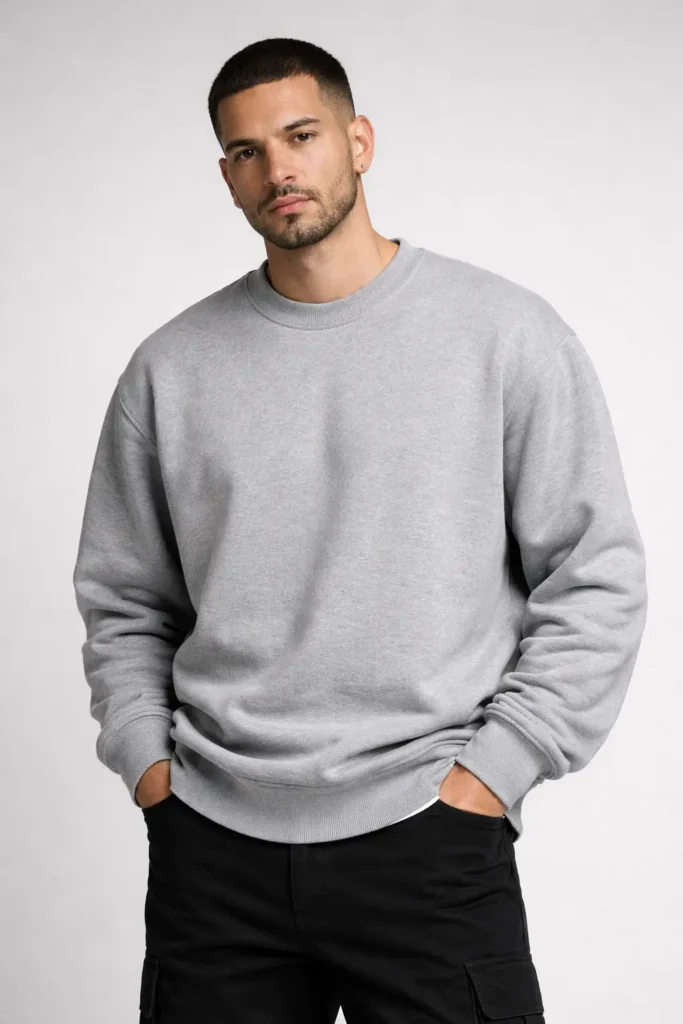 Streetwear sweatshirt manufacturer offering fleece fabrics and clean construction