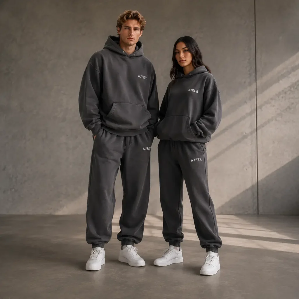 Custom sweatsuit manufacturer showing consistent proportions
