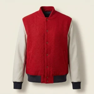 Varsity jacket body made from wool fabric