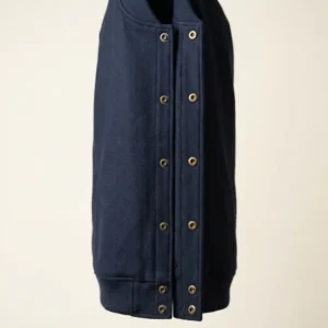 Varsity jacket with custom snap button closure